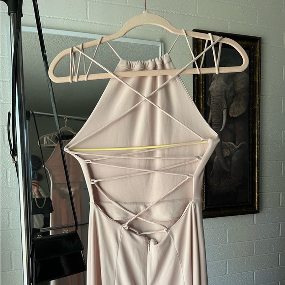Strappy pink floor length dress - Picture 4 of 5